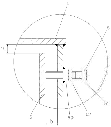 Exhaust pipe cabin-through structure for top of ship chimney