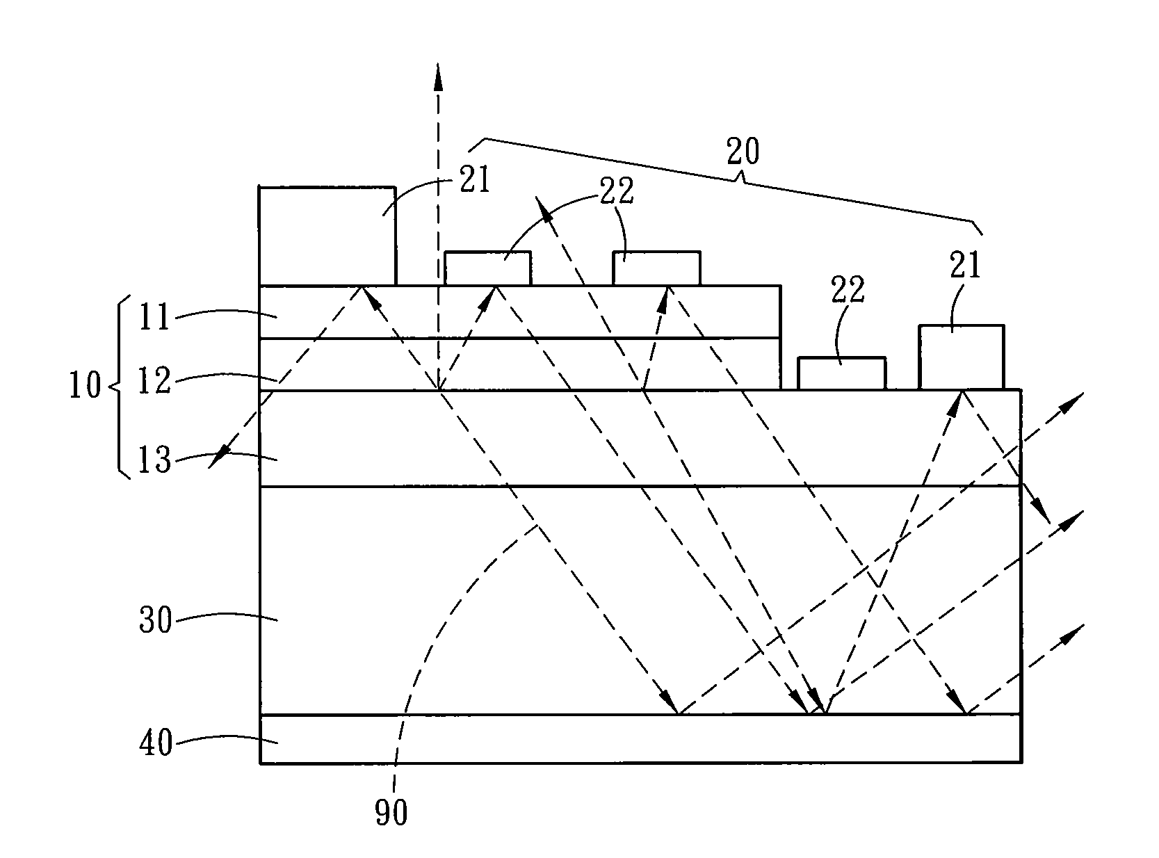 High light-extraction efficiency light-emitting diode structure