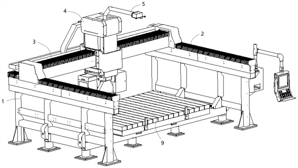 Intelligent numerical control bridge type cutting machine and control method