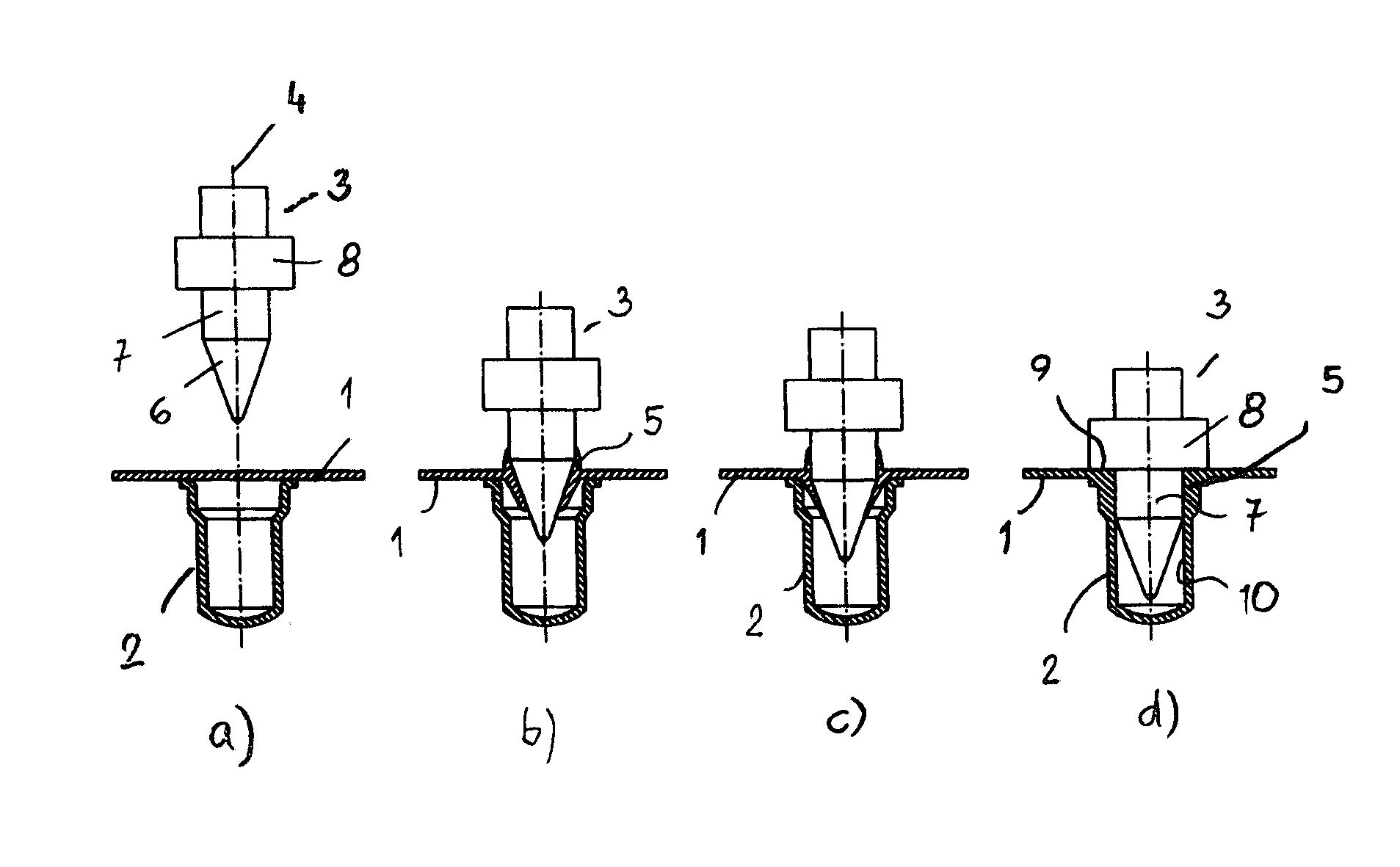 Method for producing a non-detachable connection between at least two workpieces, and connection produced according to this method