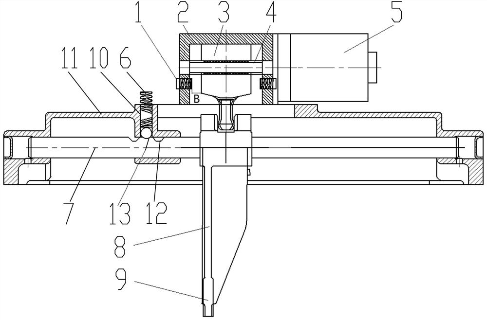 An electronically controlled electric mechanical automatic transmission device and shifting method for preventing wear and tear of a shift fork