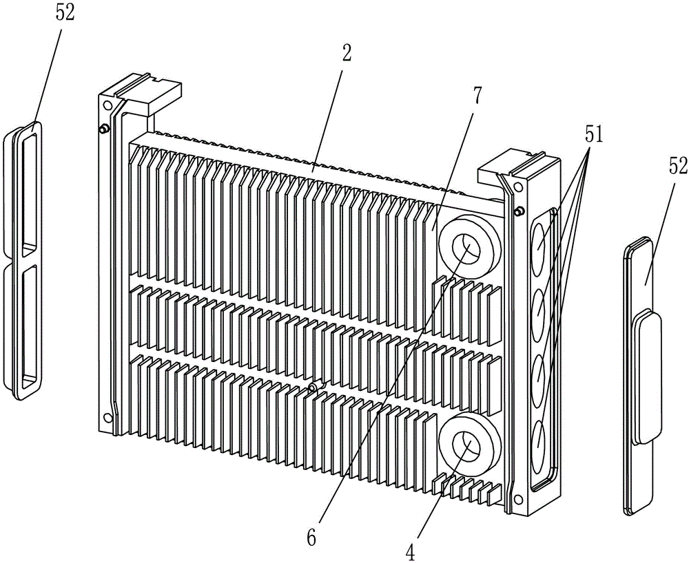 Cast aluminum heat exchanger of gas-fired boiler