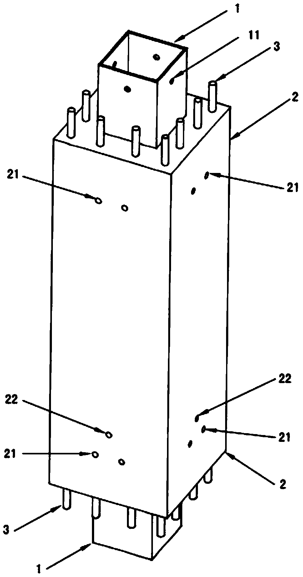 Prefabricated hollow steel-reinforced concrete column and splicing structure and splicing method thereof