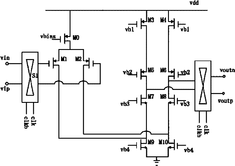 Two-stage fully-differential low-noise low-offset chopping operational amplifier