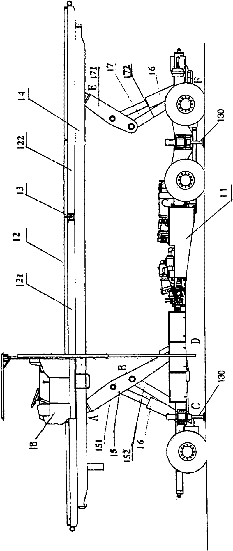 Lifting device for transport platform truck