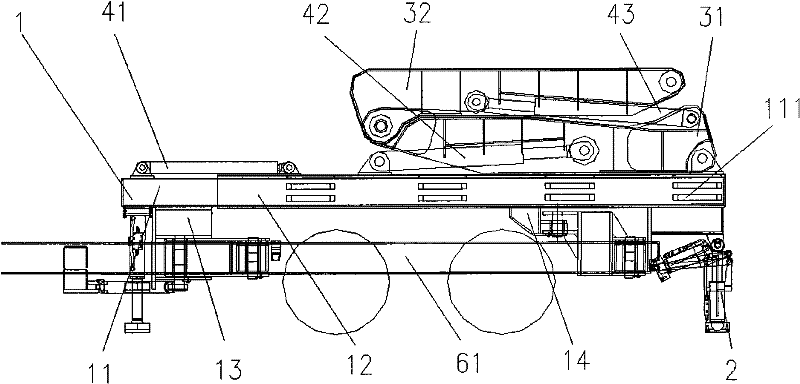 Lifting device for transport platform truck