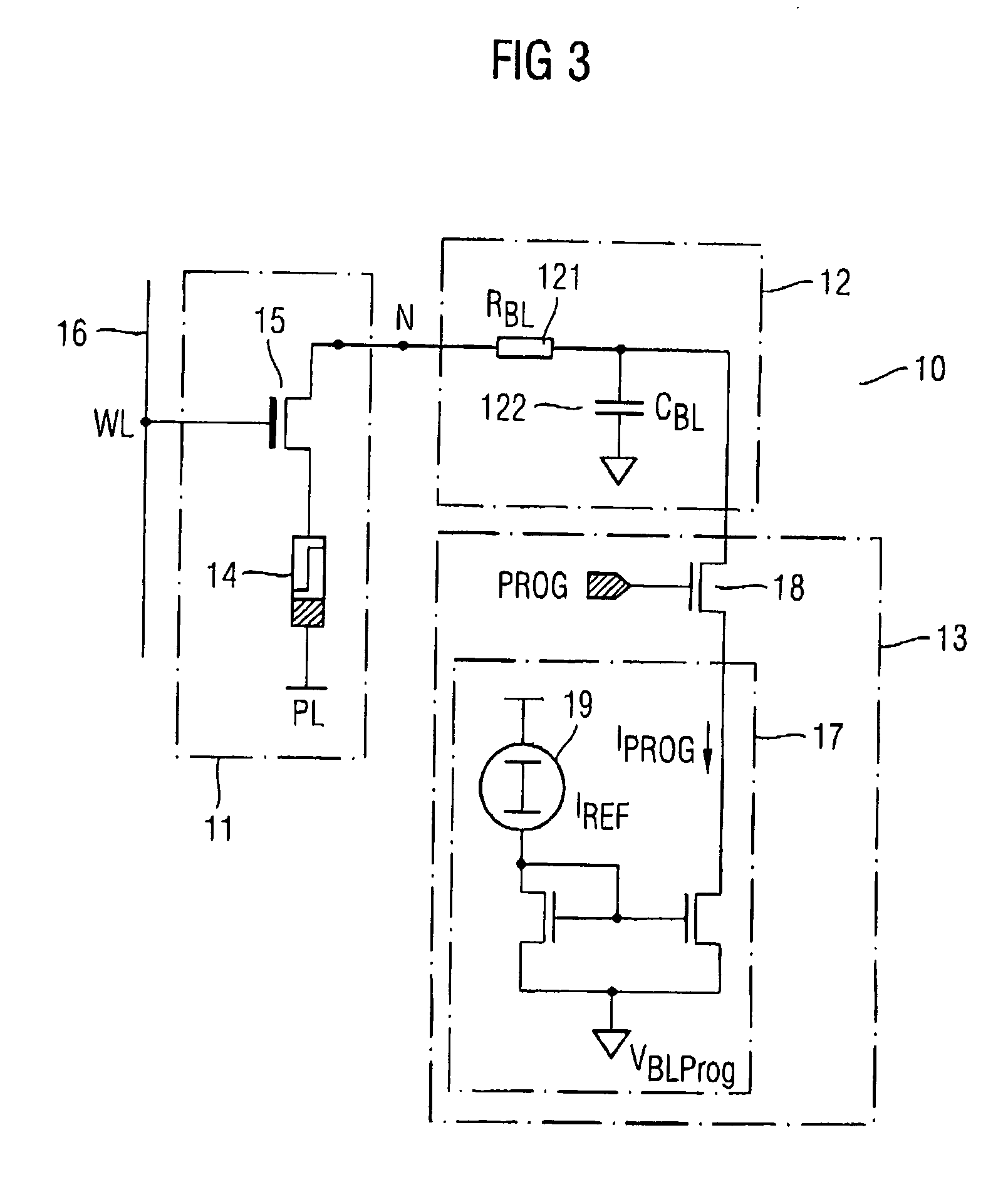 Memory circuit including a resistive memory element and method for operating such a memory circuit