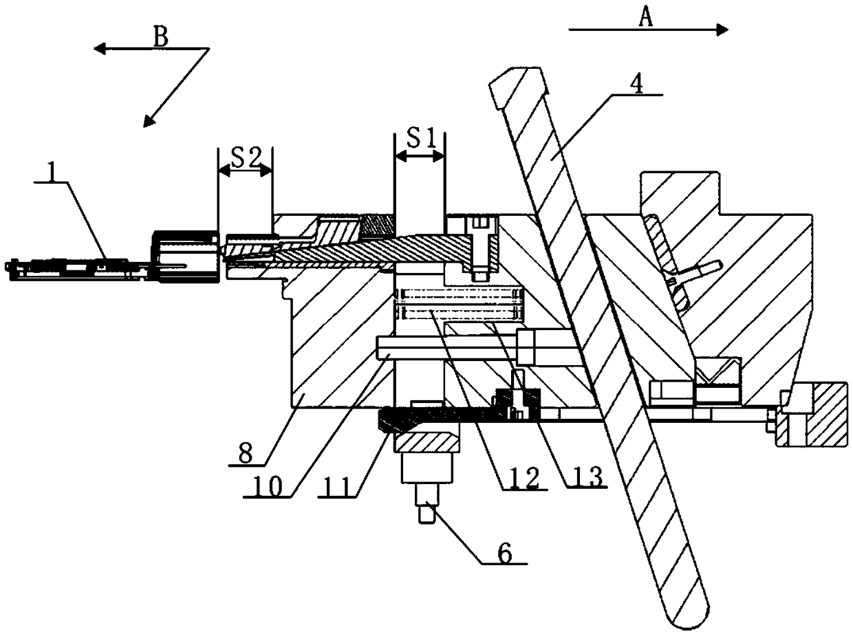 Sliding block core pulling bidirectional inverted buckle removing core pulling mechanism and control method thereof