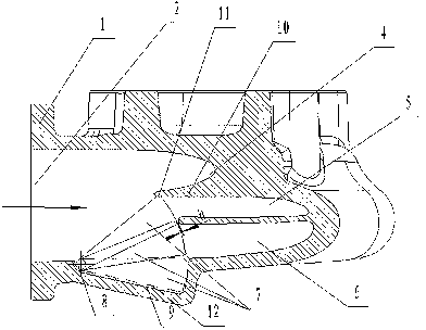 Hybrid flow variable spiral case