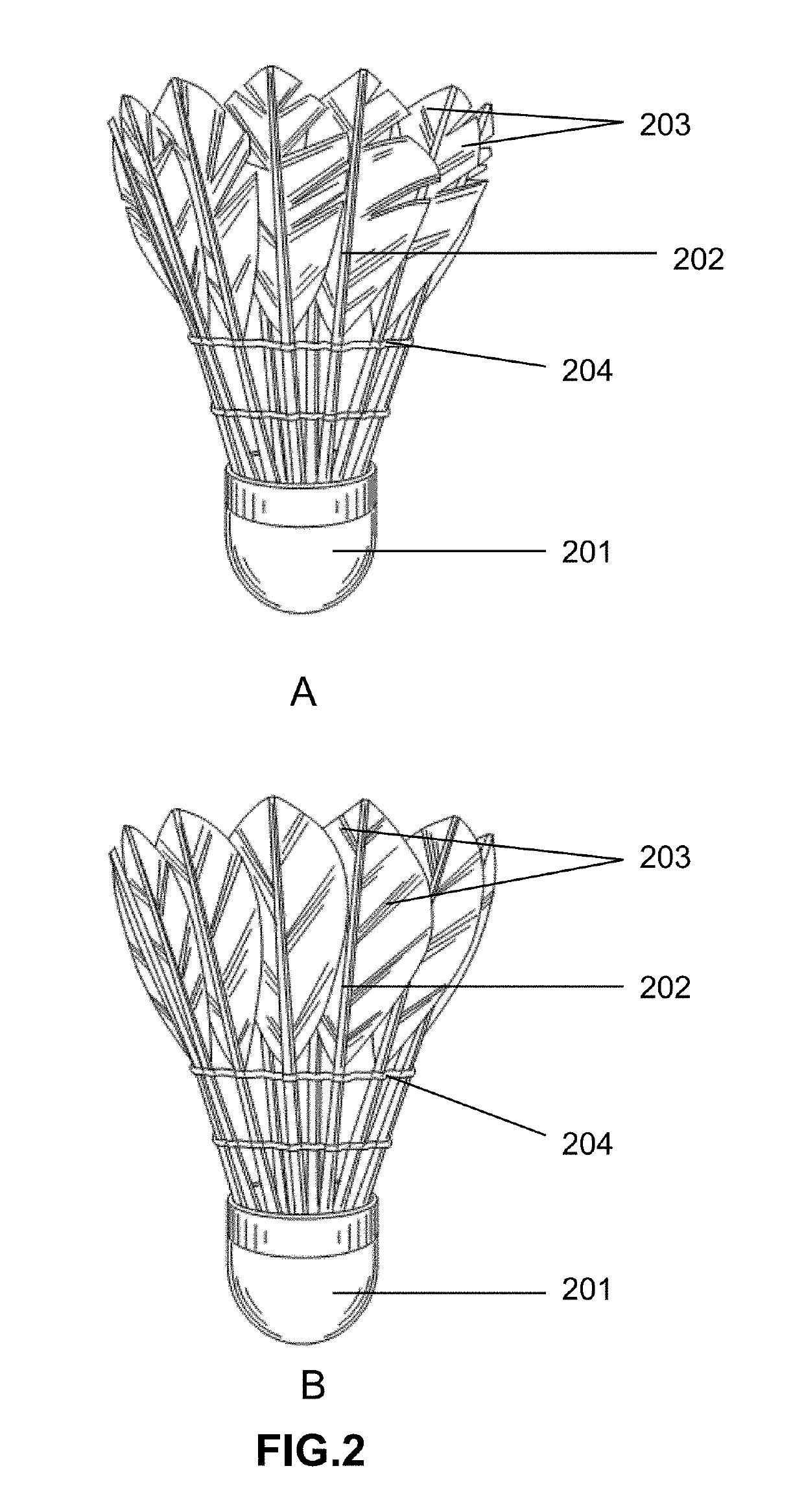 Modifying natural feathers for use in sporting goods