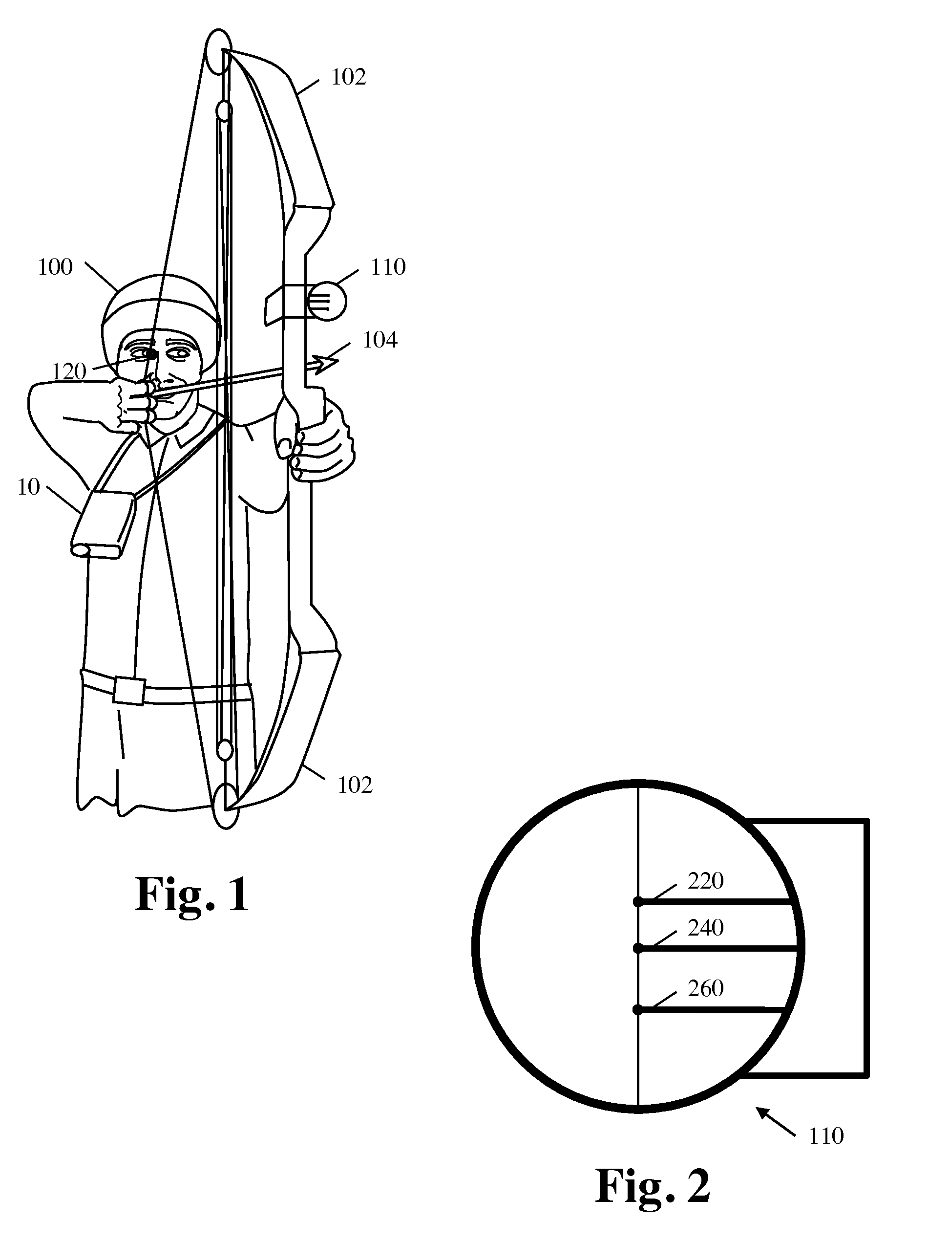 Display indicating aiming point using intermediate point in trajectory path