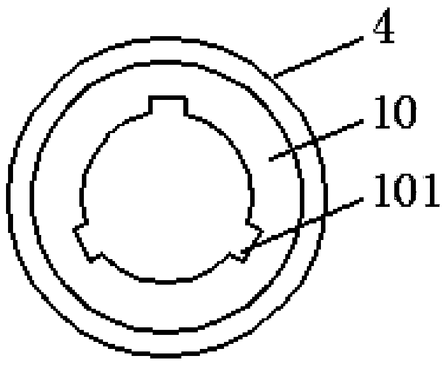 Concrete stirring device with inclination-angle-adjustable discharge port