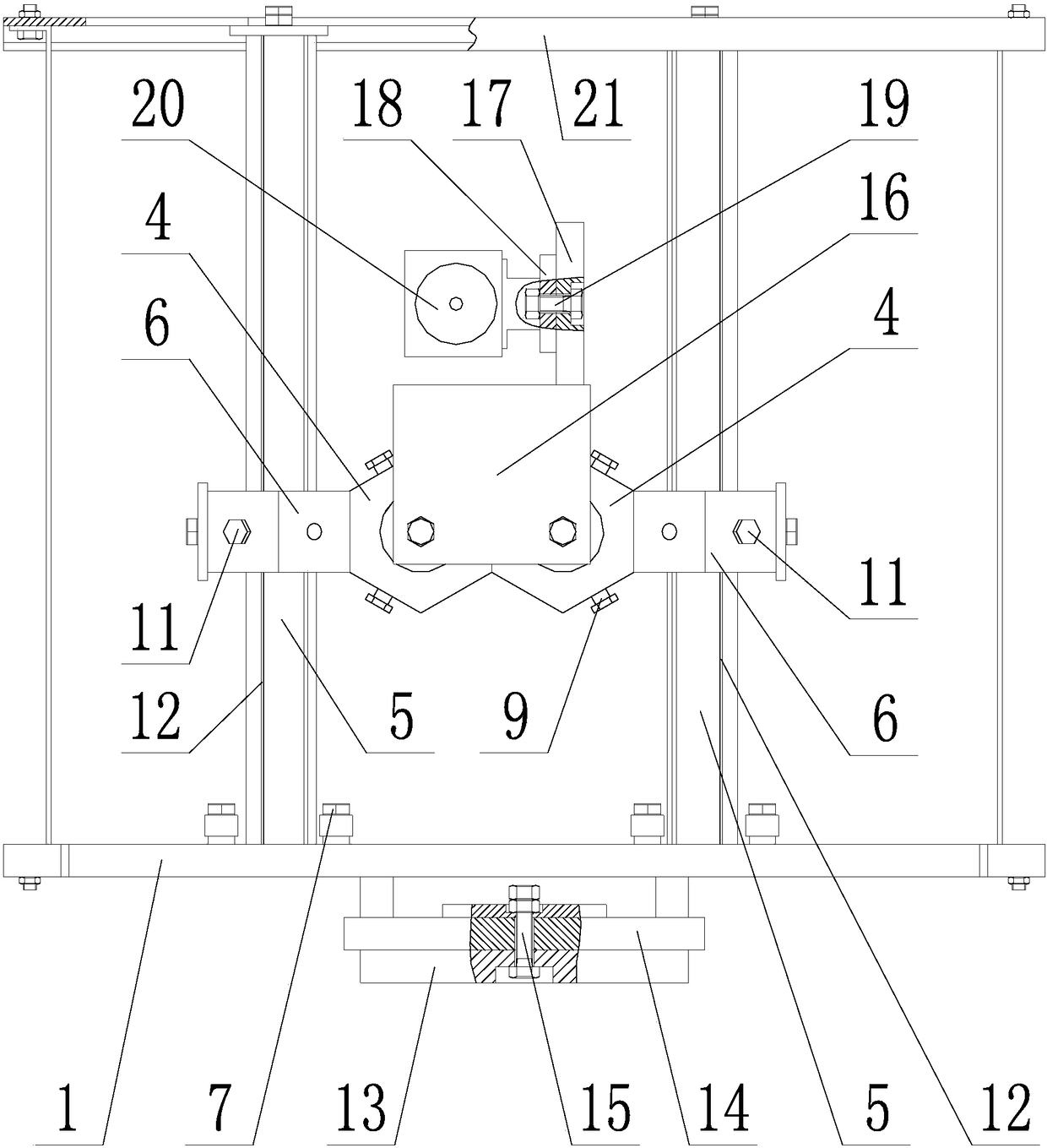 A swinging head rotary table five-axis machine tool simulating cutting force loading device and using method