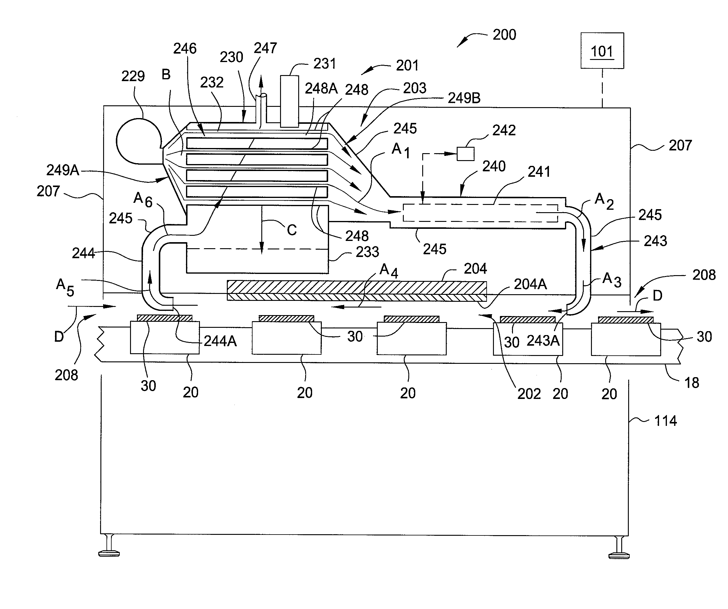 Plant for forming electronic circuits on substrates