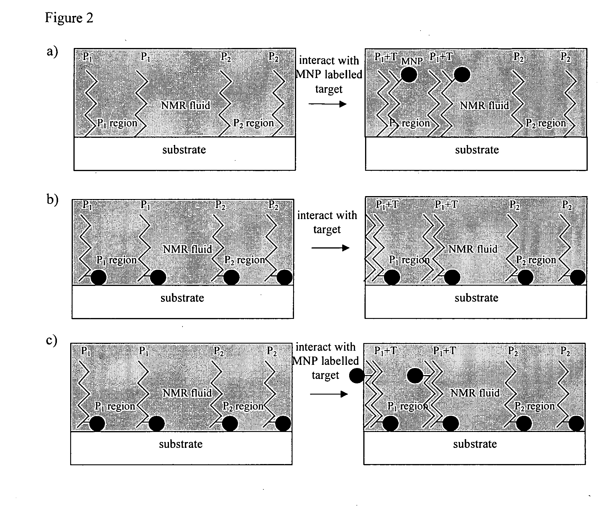 Method of detecting interactions on a microarray using nuclear magnetic resonance