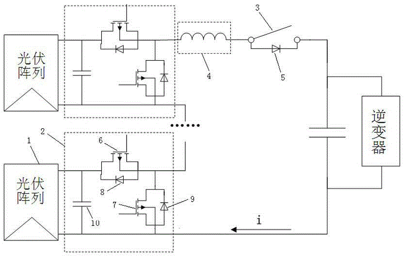 High-efficiency photovoltaic power optimizer serial topology circuit and control method thereof