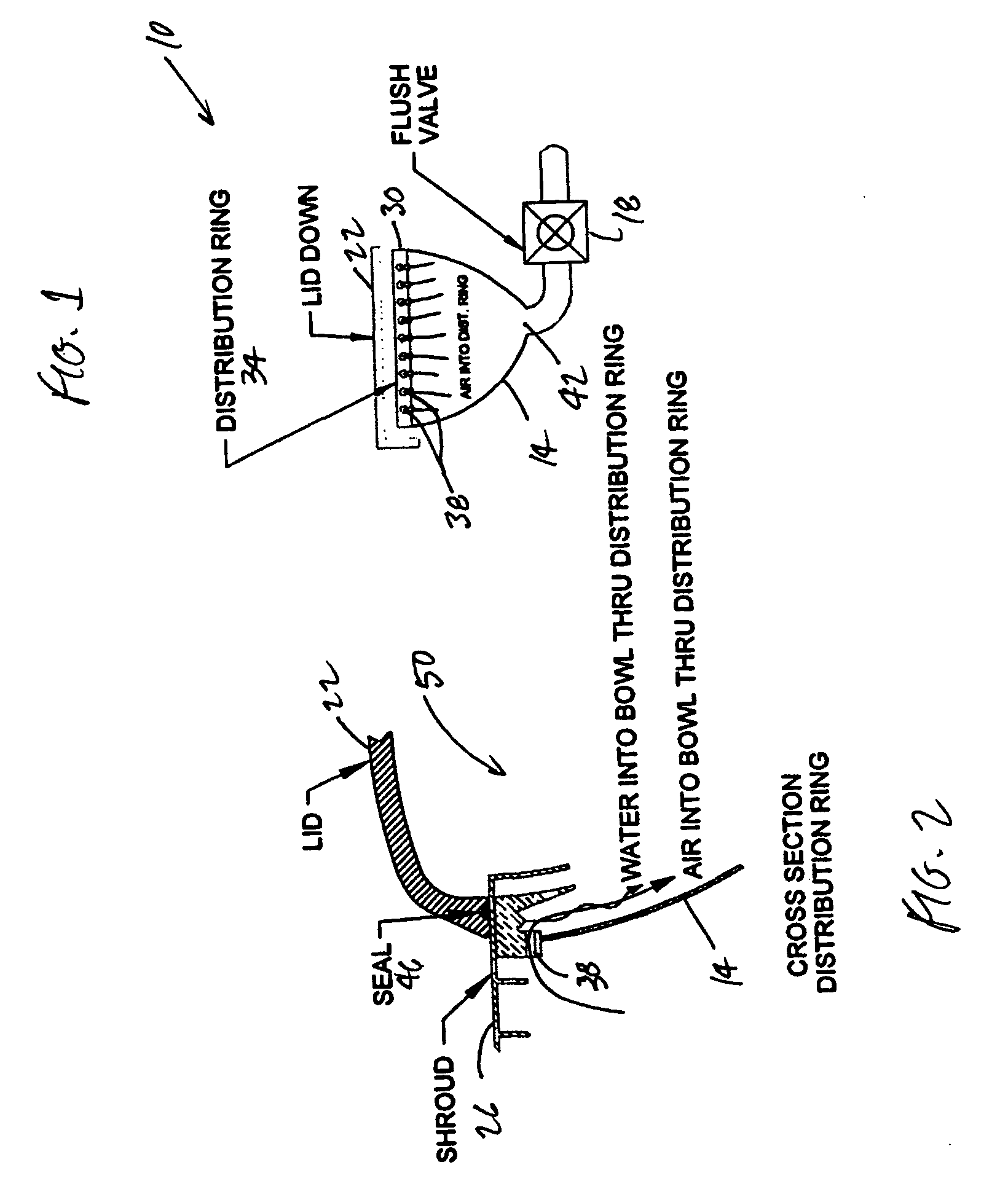 Vacuum toilet assembly