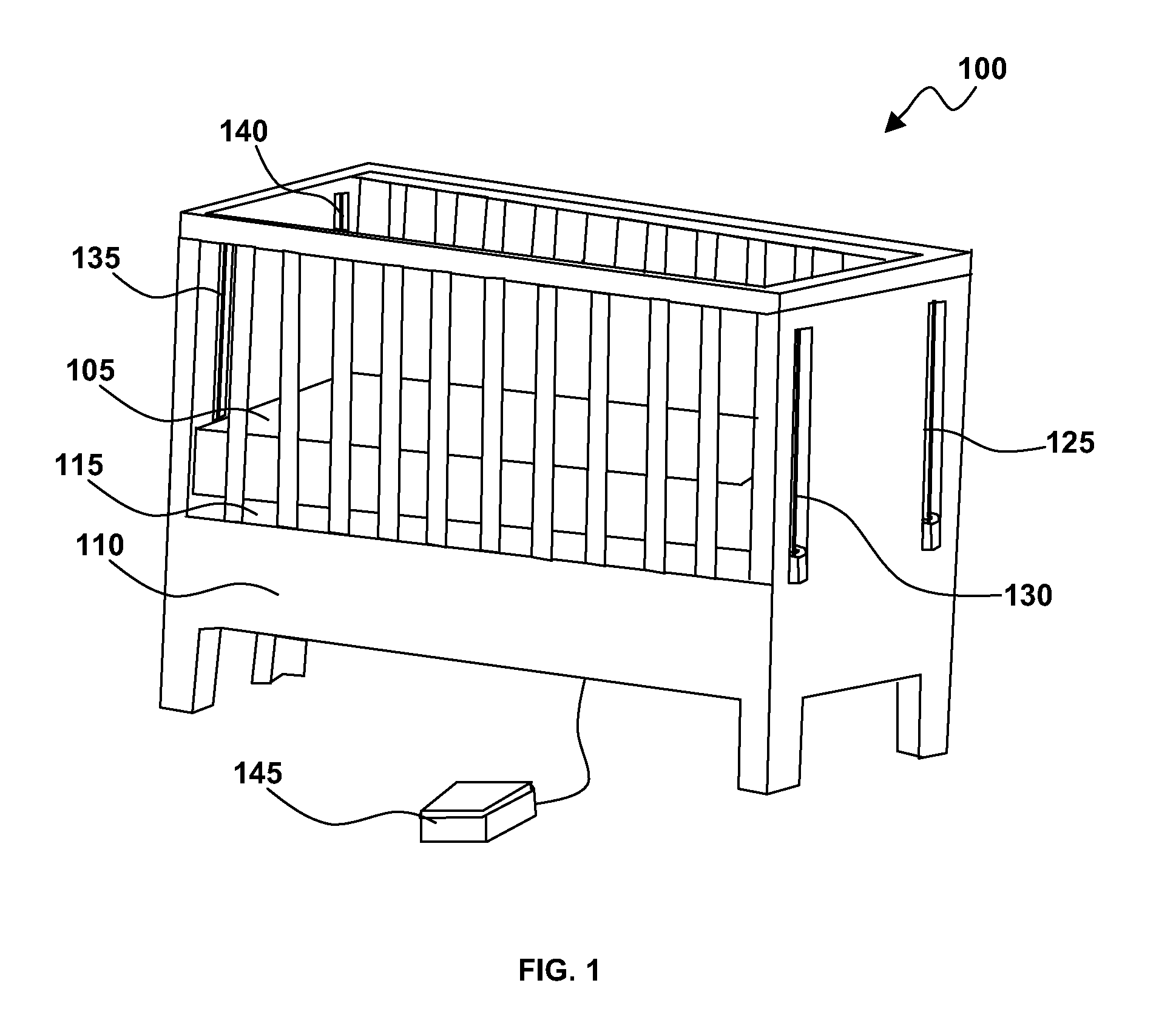 Crib with adjustable height mattress