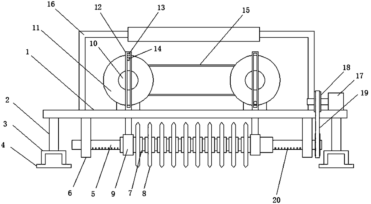 Architectural decoration rotary table driving adjustable water pipe routing notching device