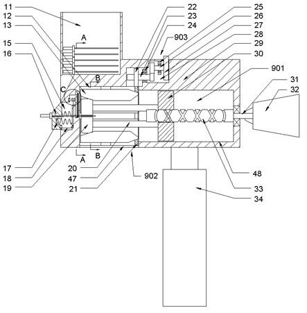 Hand riveter device connected with manual drill and capable of automatically loading rivets