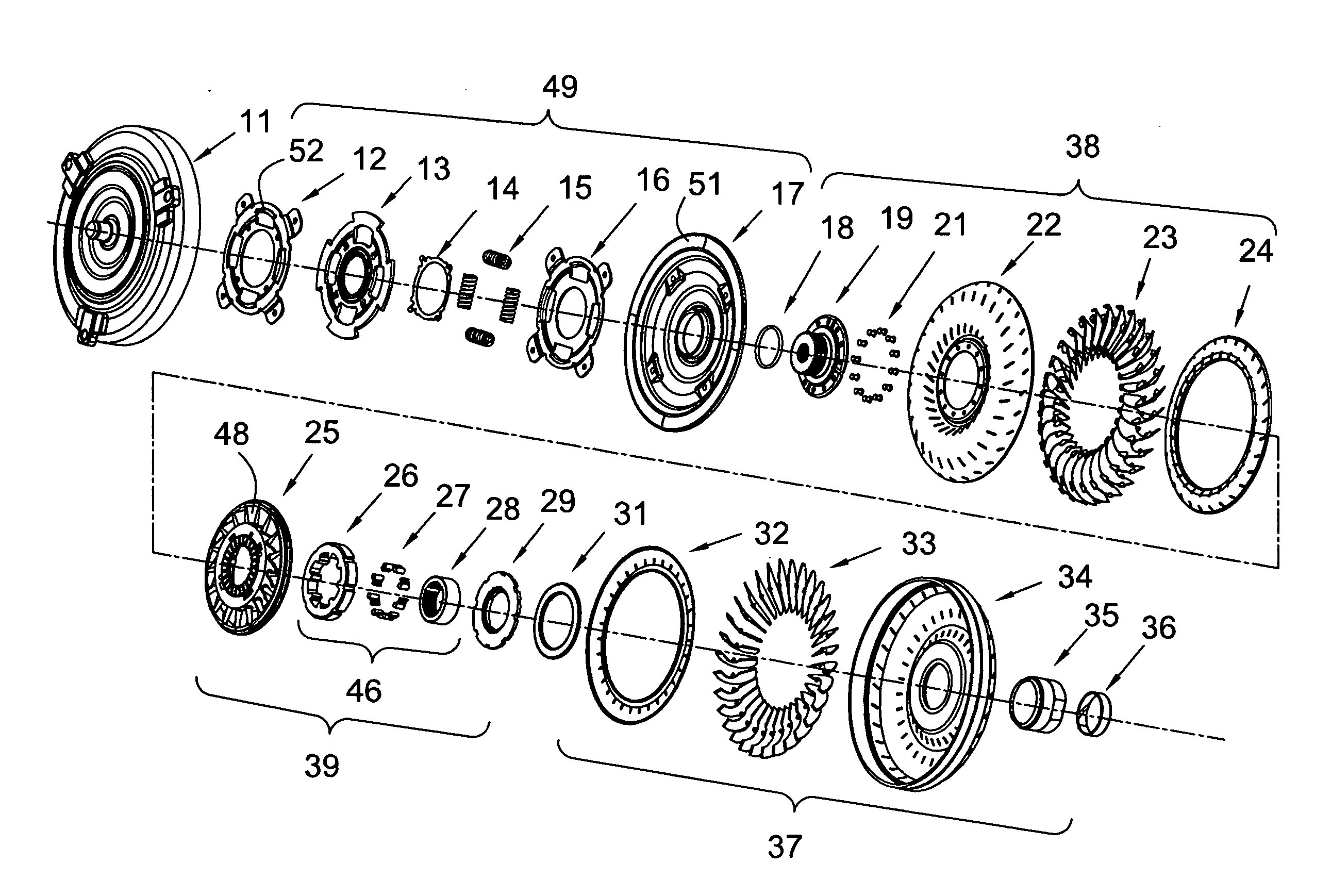 Torque converter with brazed turbine