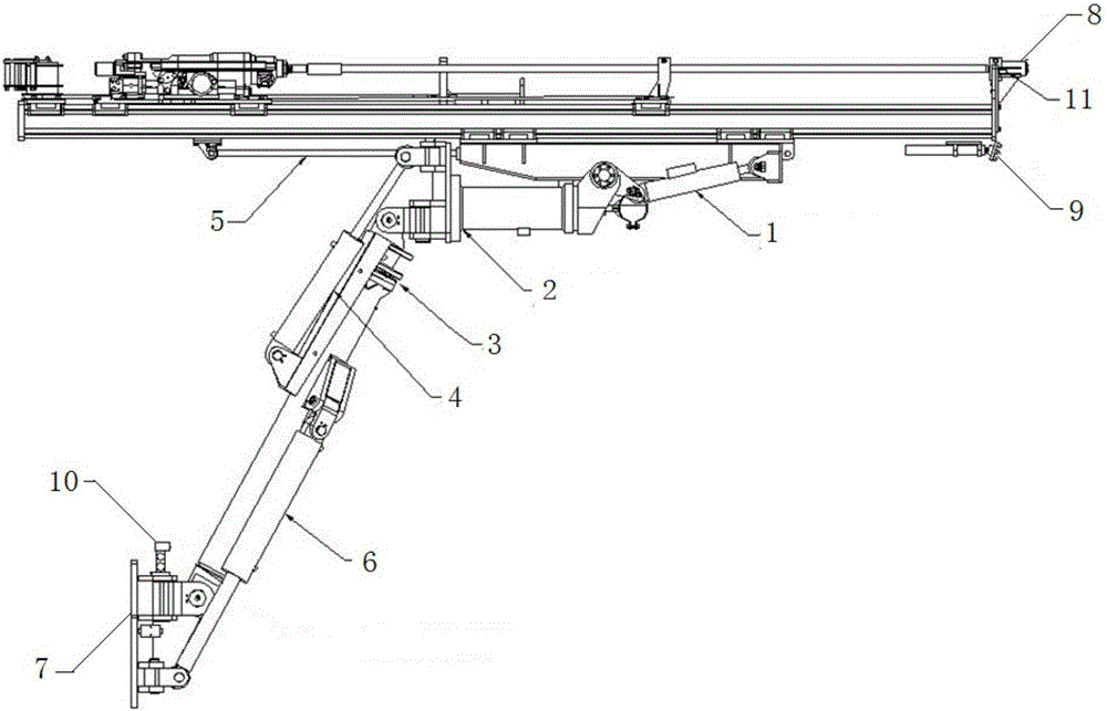 Drilling automatic positioning device and method for tunneling and drilling jumbo