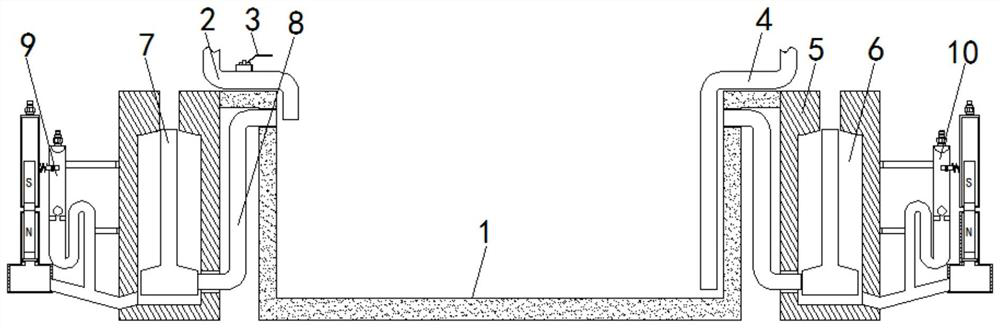 Hidden self-drainage anti-overflow device for clothing production rinsing sedimentation pool