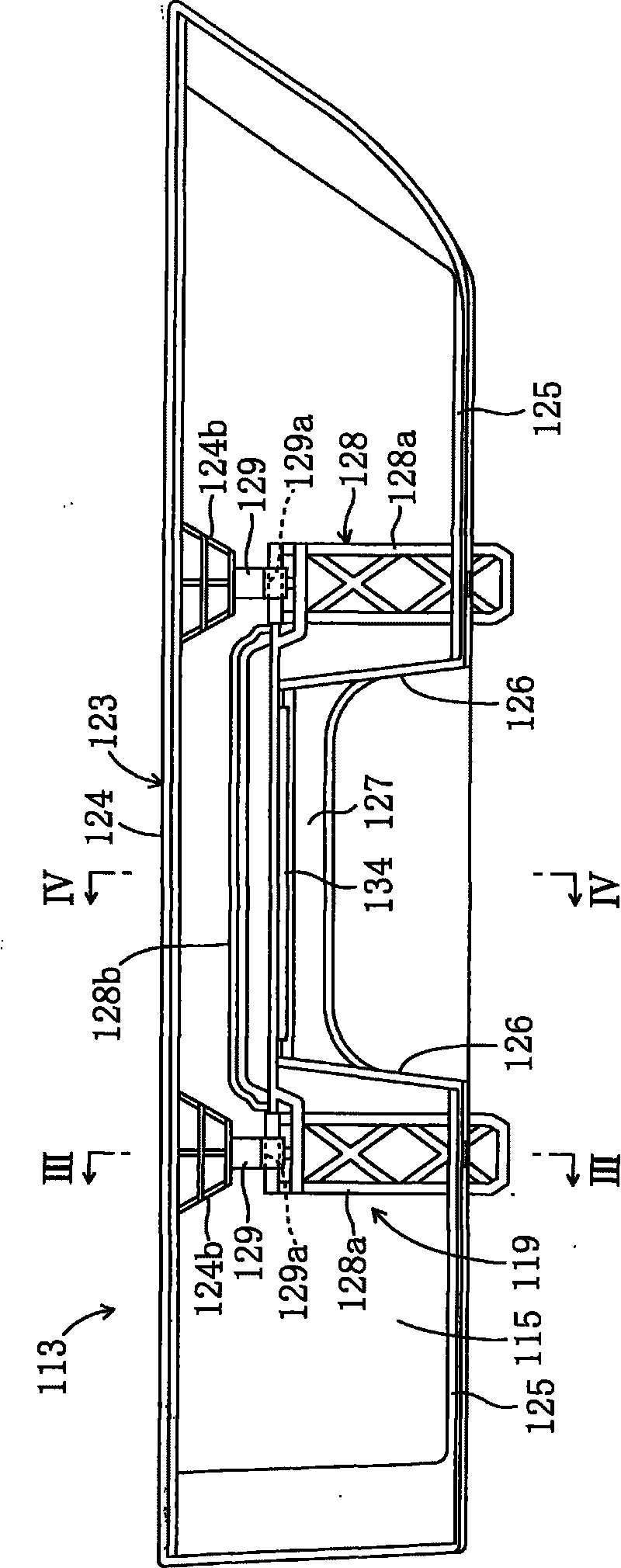 Assembly structure of storage member