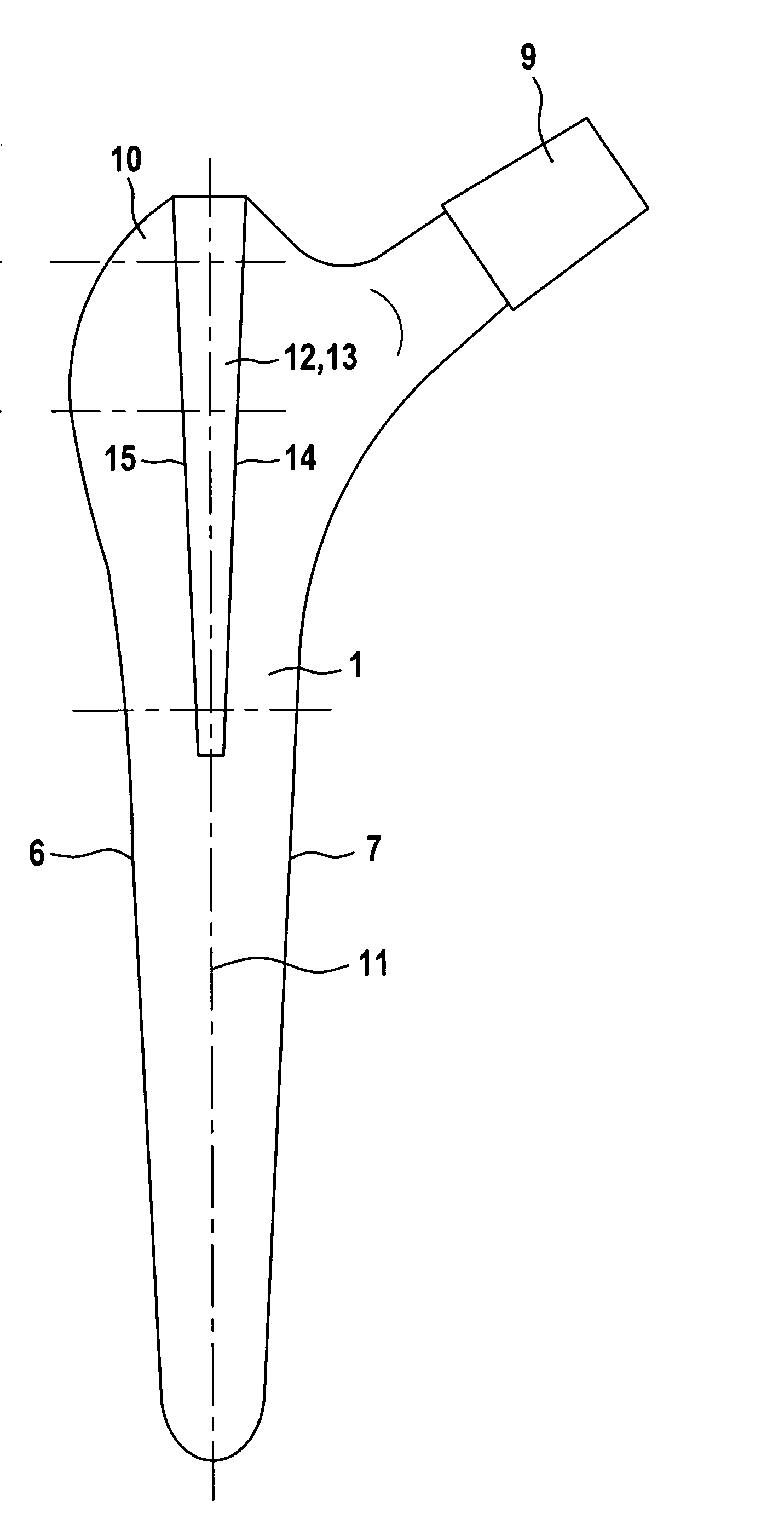 Hip prosthesis provided with a shaft inserted into the femur