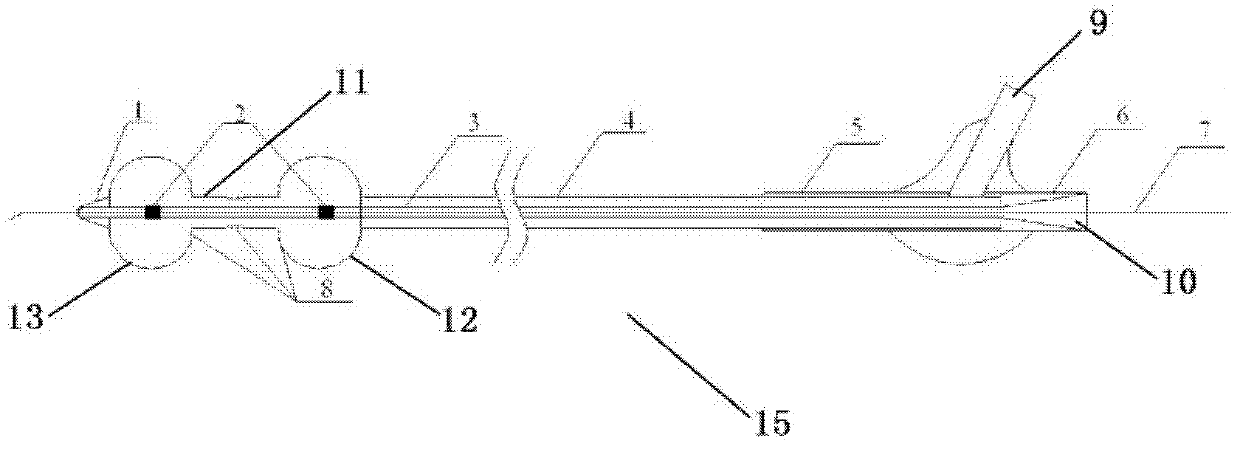 Double-sacculus conduit for thrombolysis