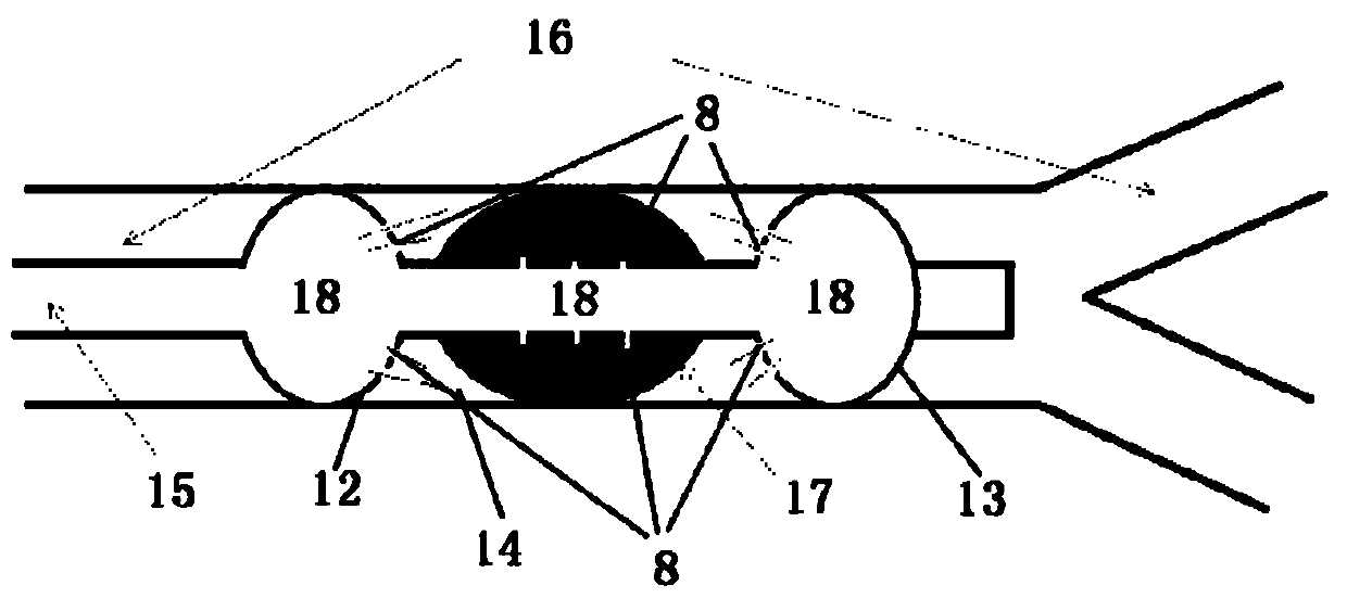 Double-sacculus conduit for thrombolysis