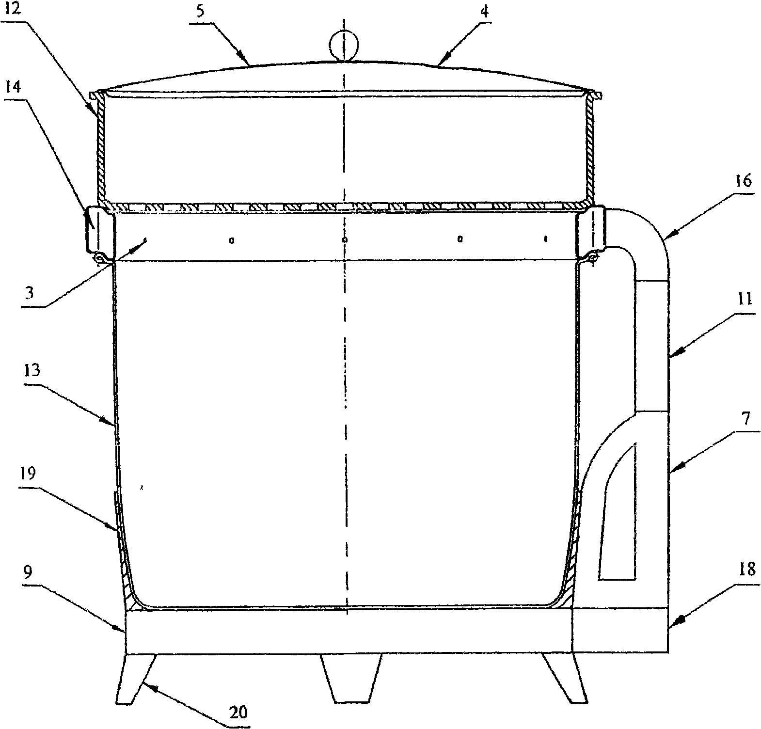 Overflow-preventing energy-saving pot