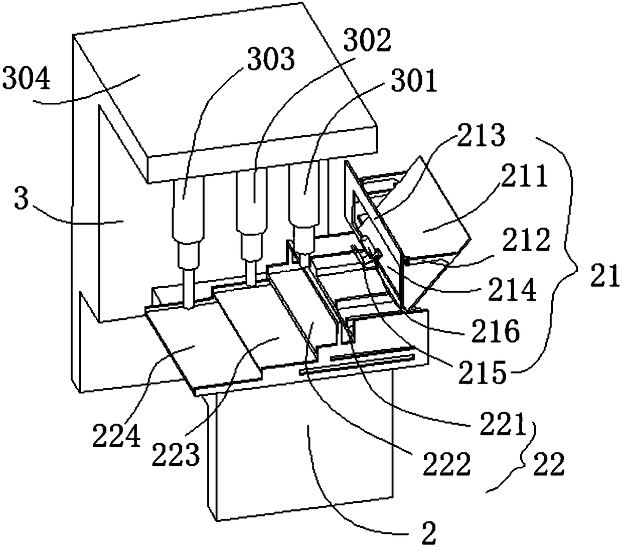 Automatic discharging and continuous drilling and milling machine tool for pliers body