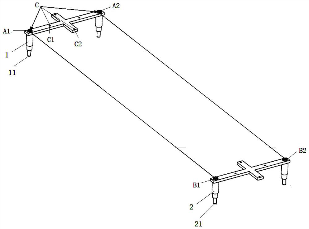 Calibration method and calibration device based on cross-shaped reference device