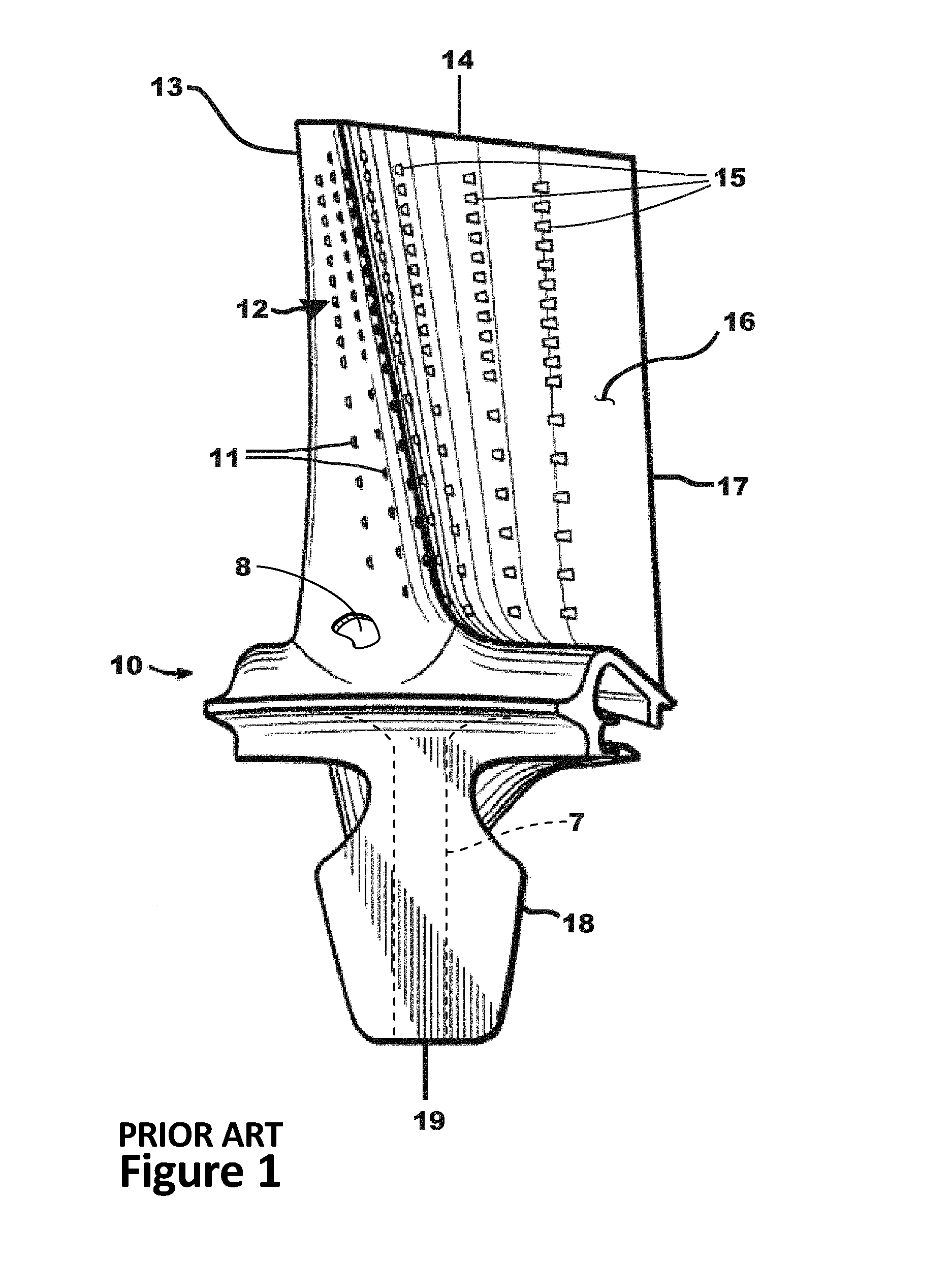 Apparatus and method for measurement of the film cooling effect produced by air cooled gas turbine components