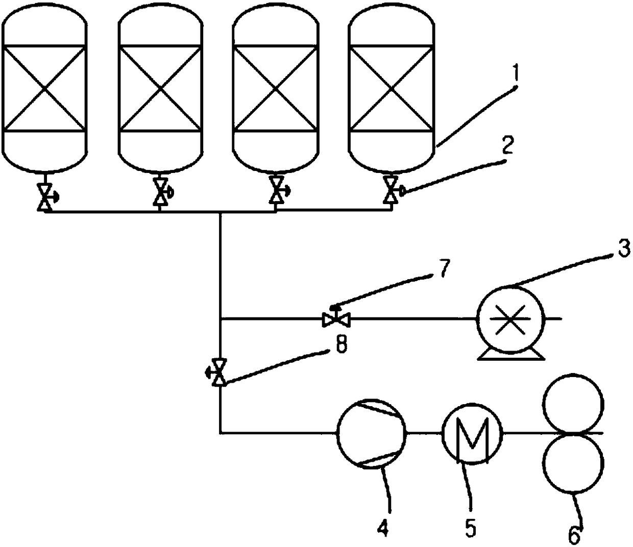 Efficient oil-gas recovery adsorption tank regeneration device and method