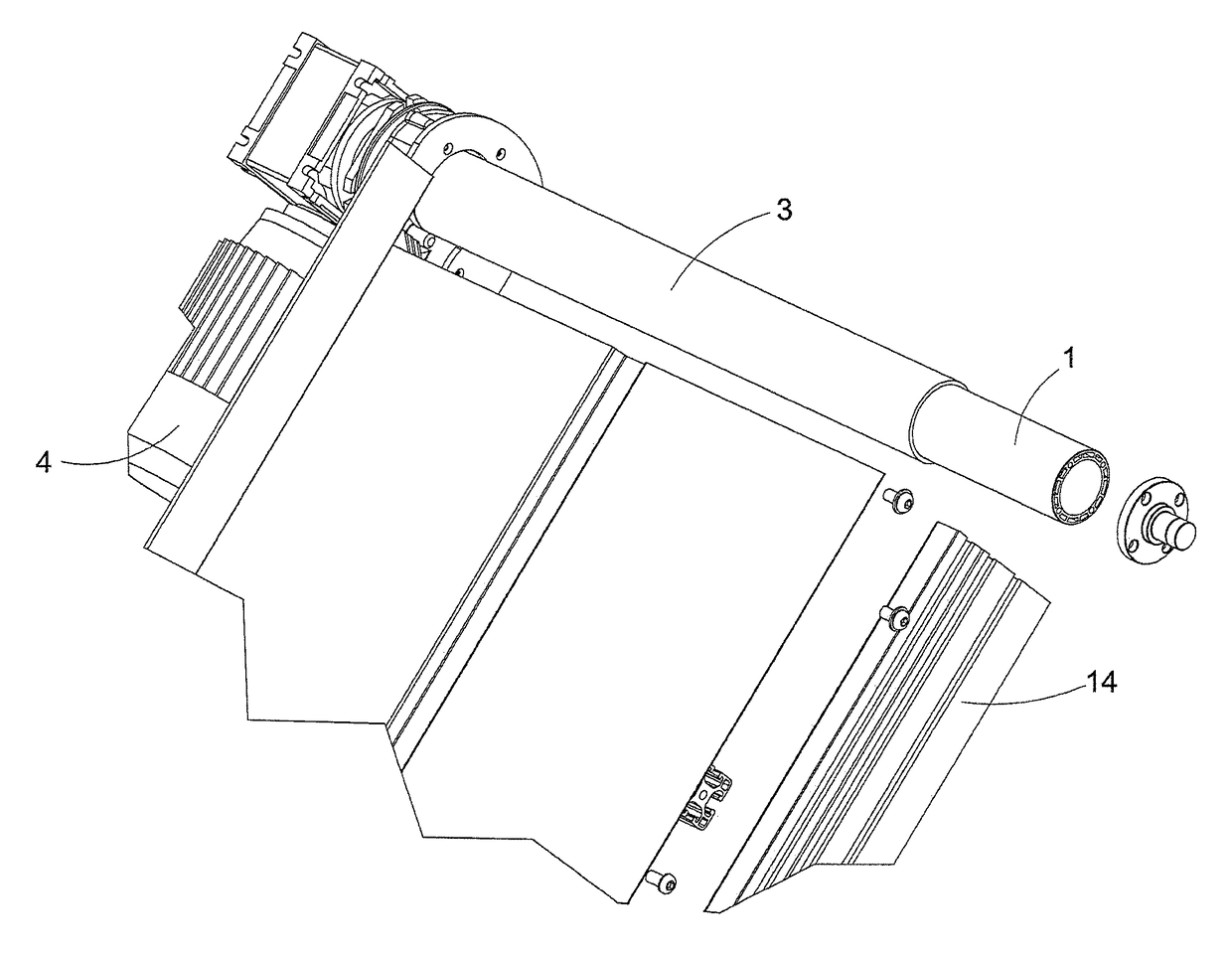 Motorised roller for belt conveyor having high friction in respect of the belt