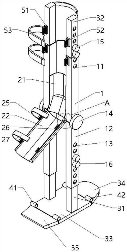 Auxiliary walking device for leg fracture