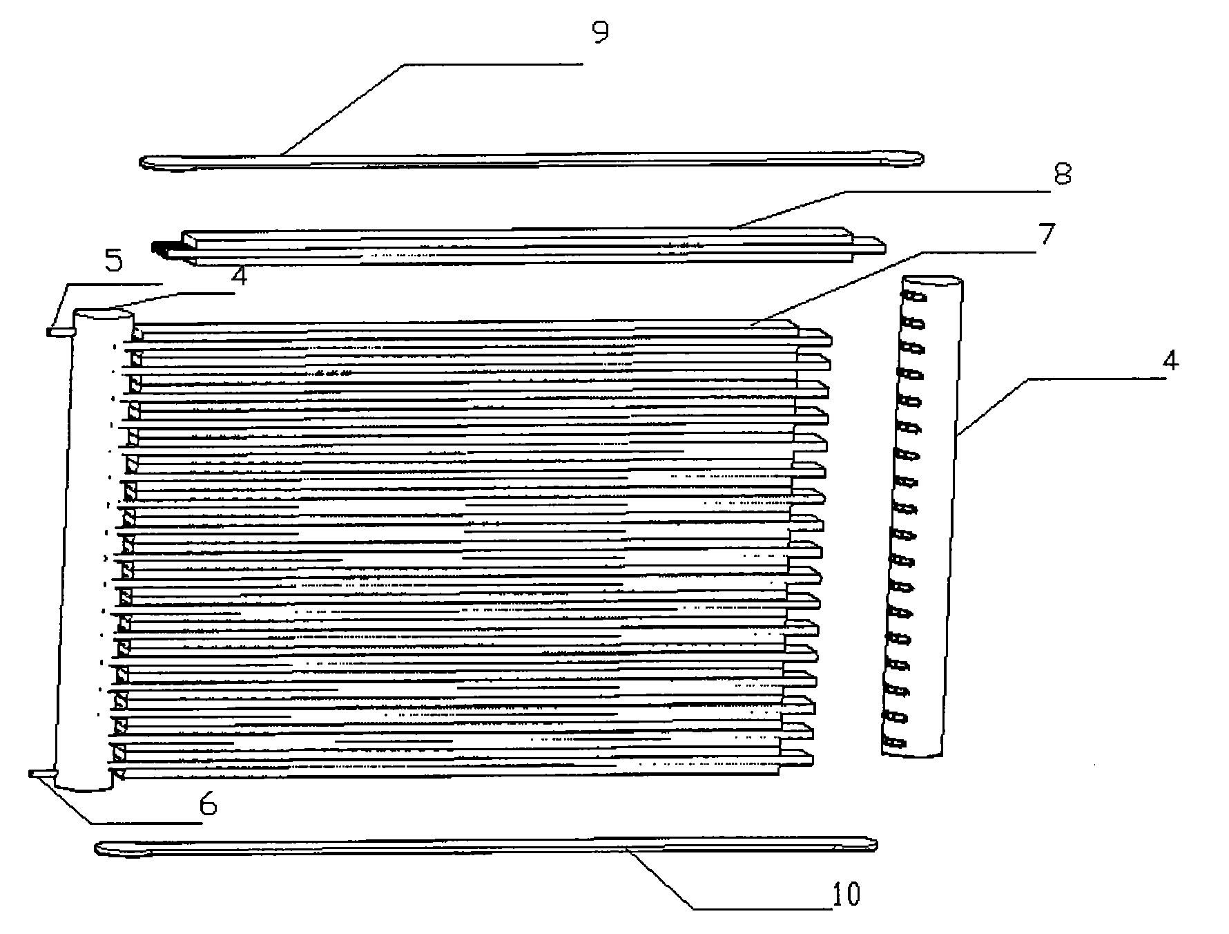 Parallel stream heat exchanger integrated with microchannel and outer fin