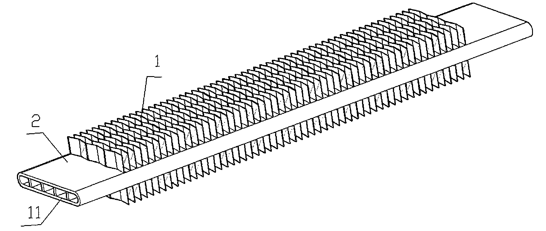 Parallel stream heat exchanger integrated with microchannel and outer fin