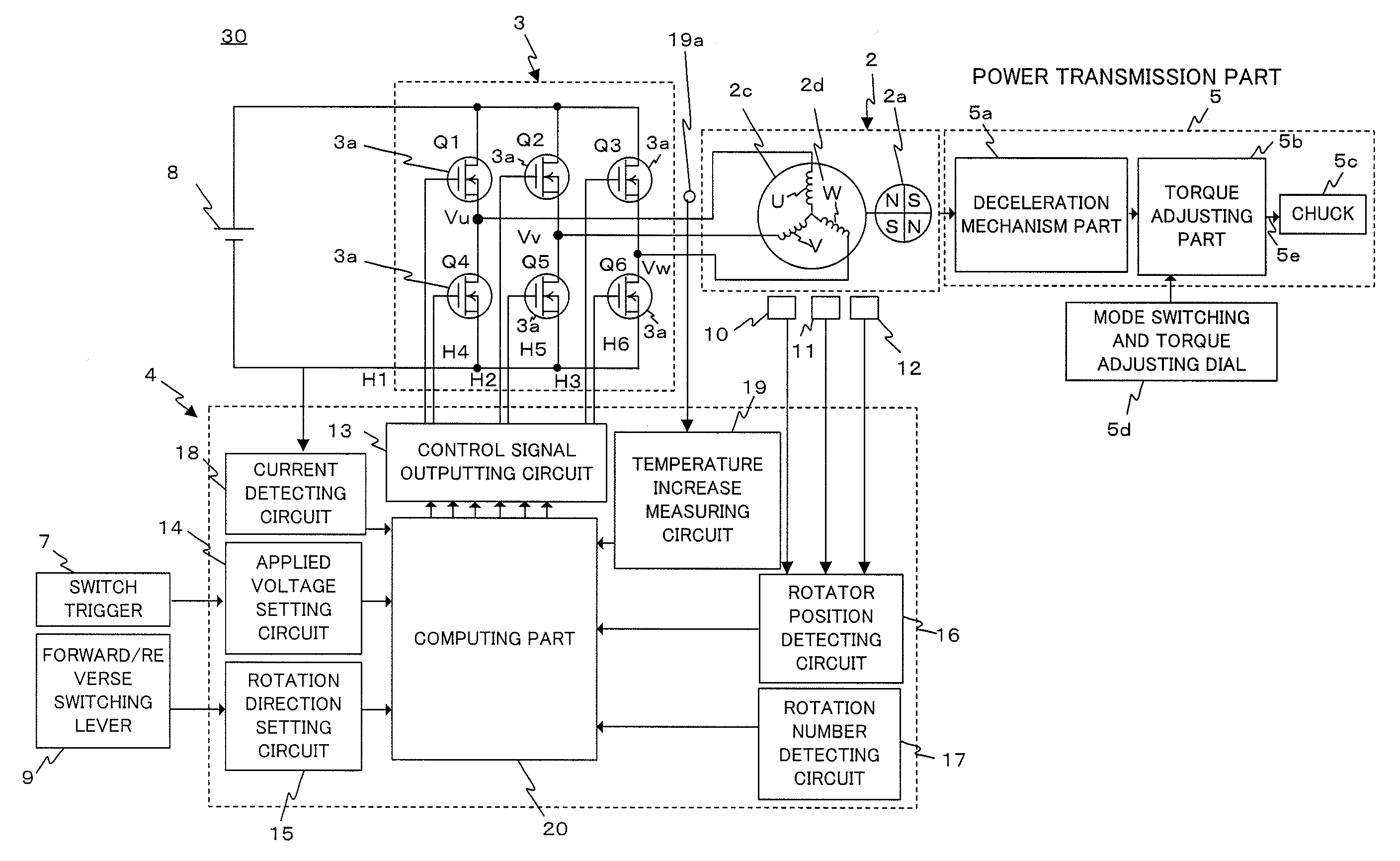 Electric rotating tool