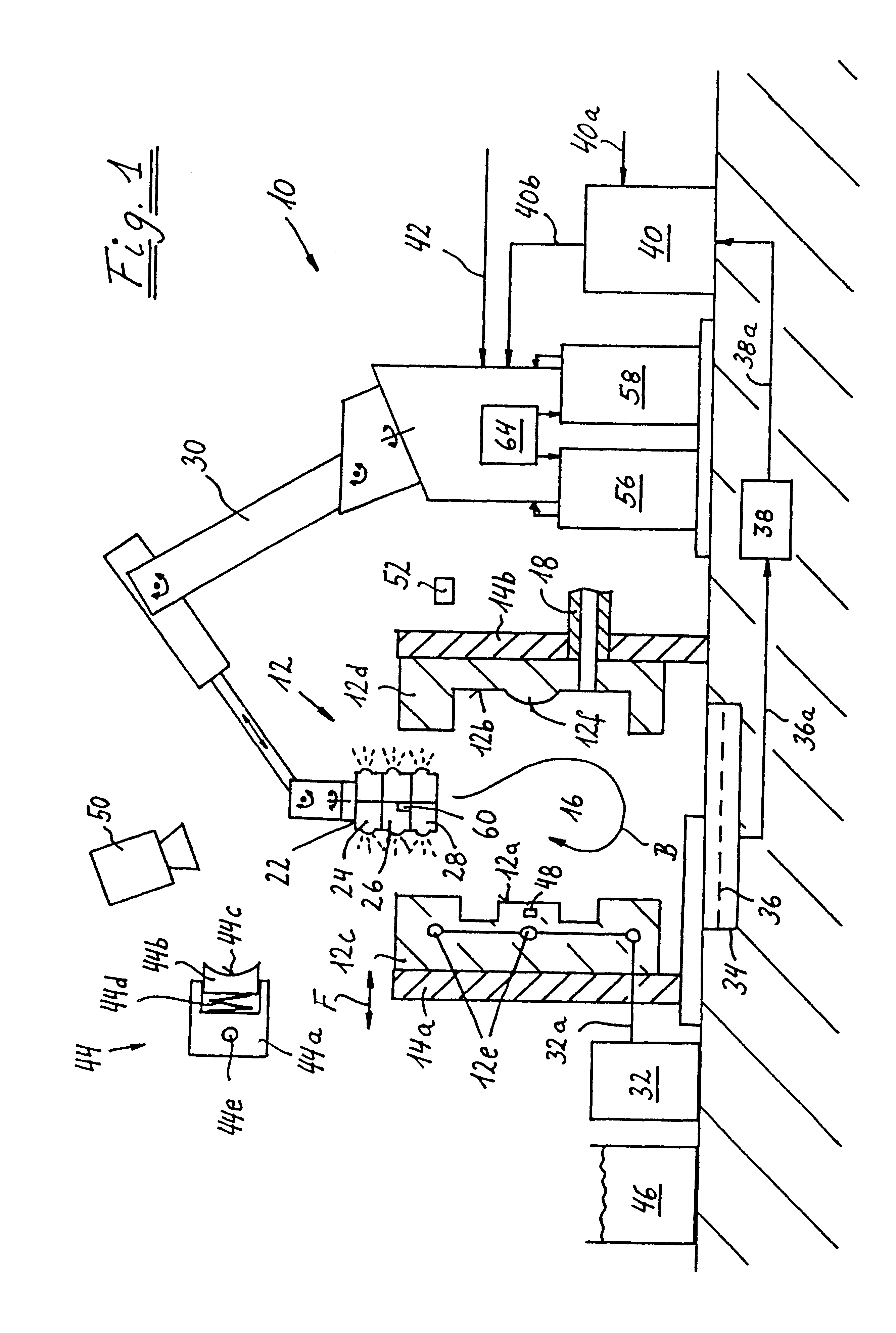 Process for preparing the walls of a mold for molding or shaping to make them ready for the next molding cycle