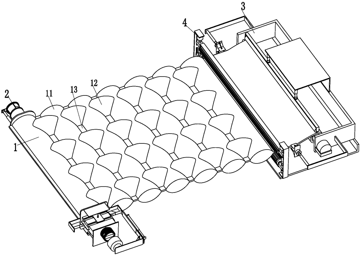 Logistics package transportation air column coil capable of preventing packaging product from being broken