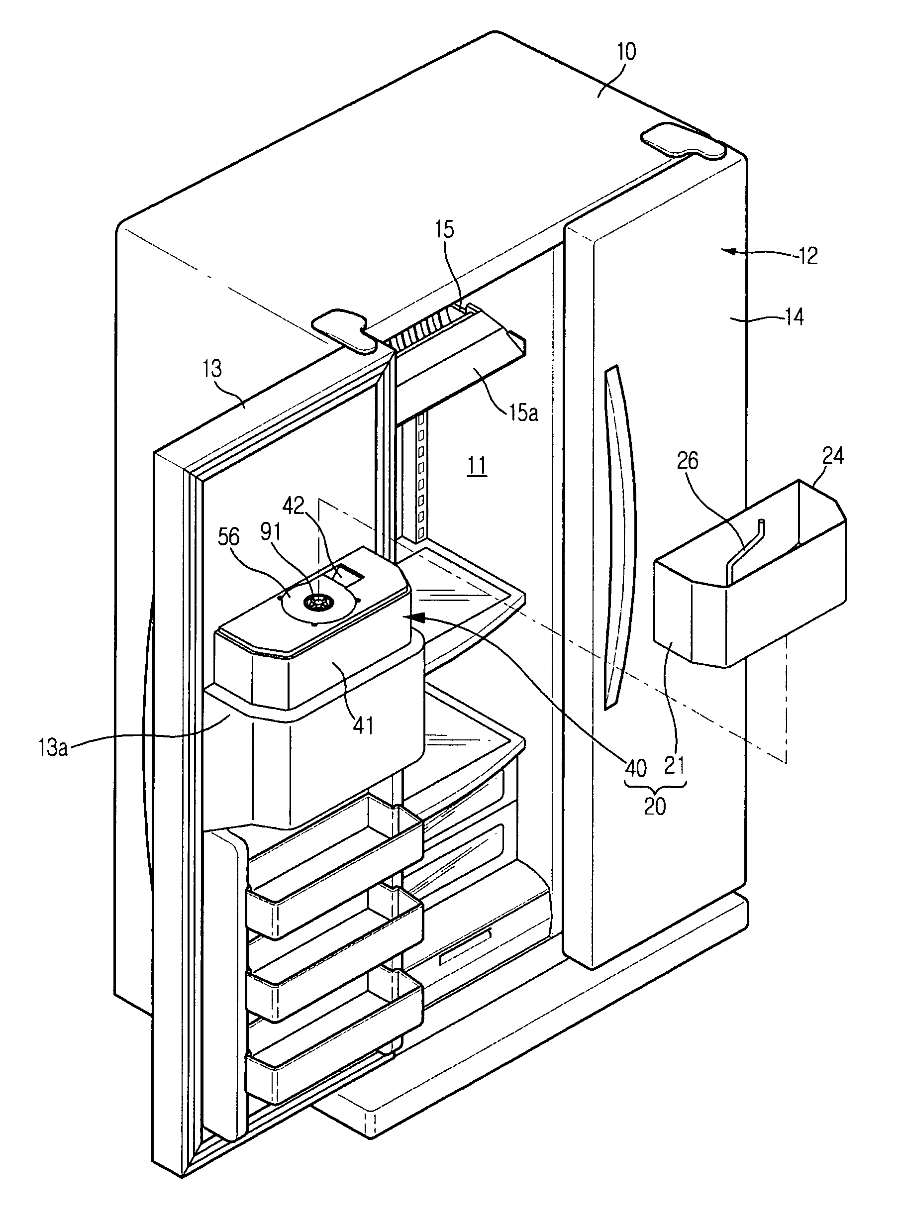 Ice supply device and refrigerator having an ice container capable of being separated from an ice breaking unit