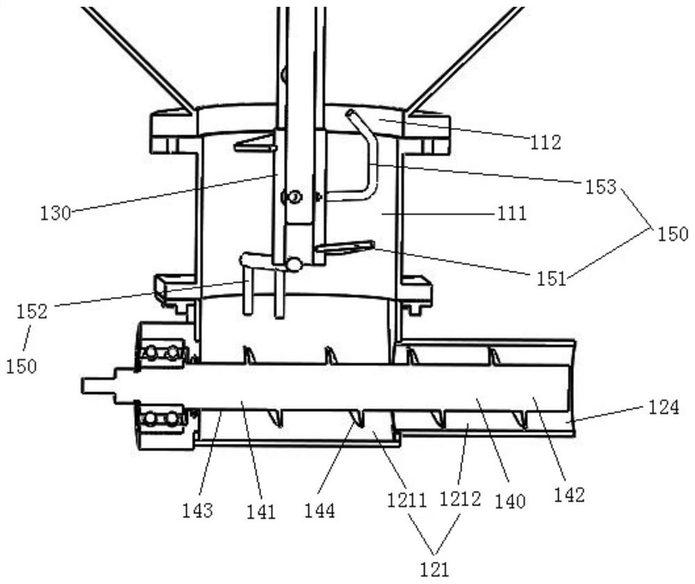 Powder discharging structure and discharging equipment