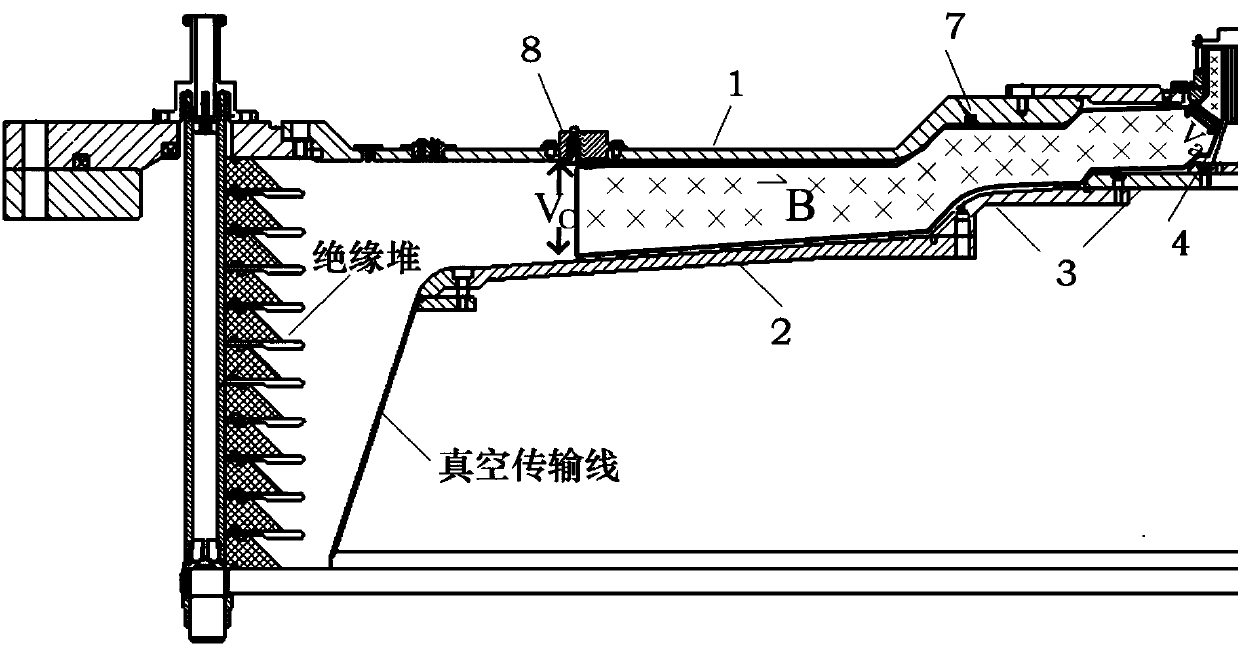 A Z-pinch wire array load voltage measuring device and method