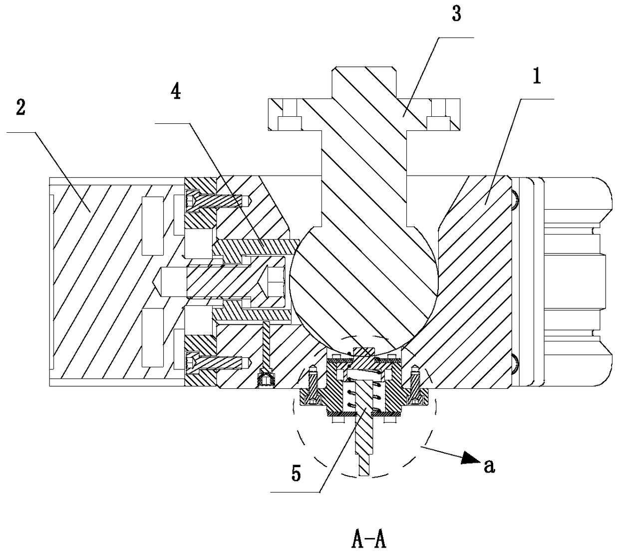 Attitude adjustment ball head device for aircraft assembly