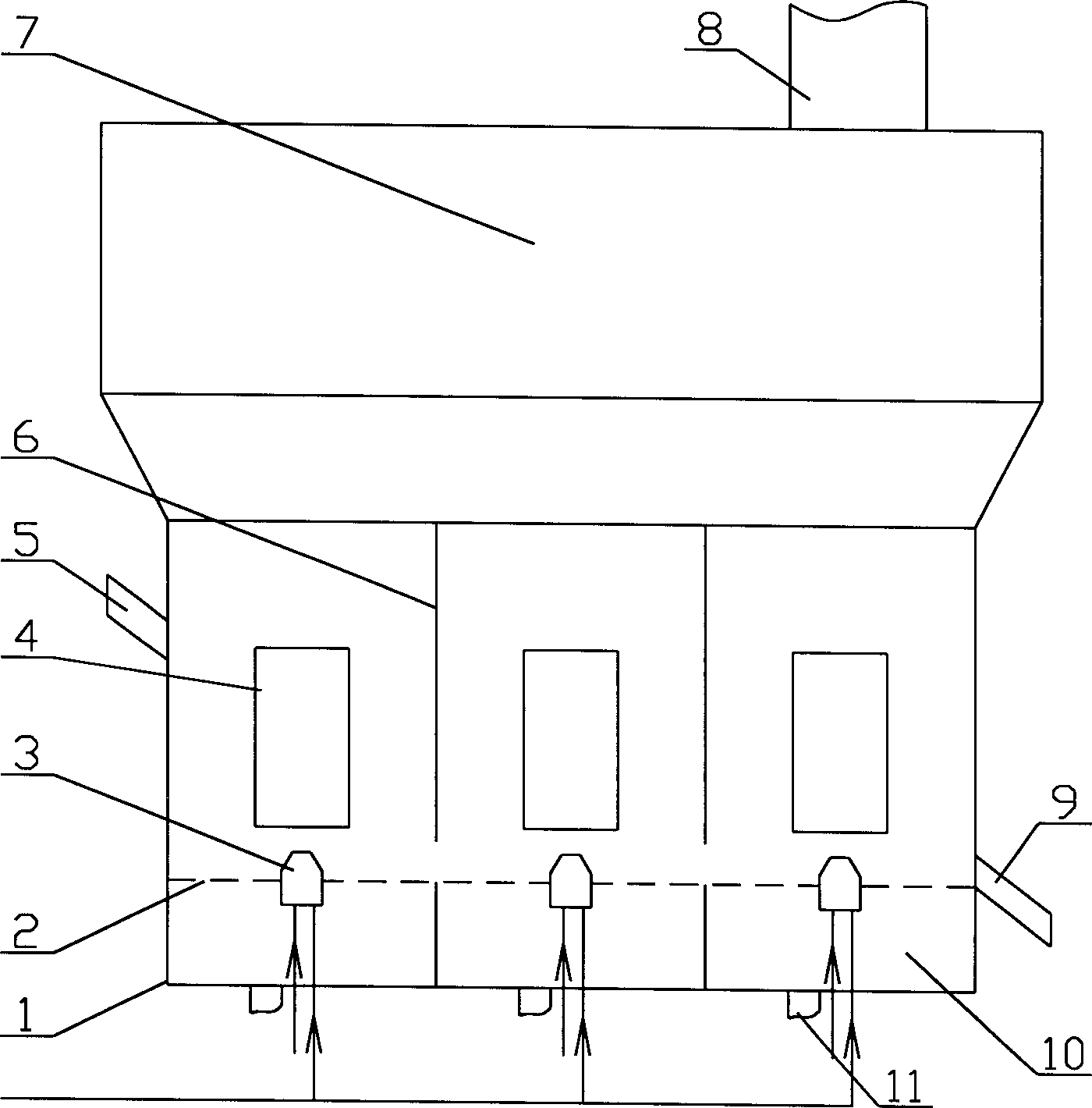 Jet drive fluidized bed pelletizing device with multiple jet drive units