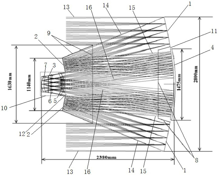 A three-mirror optical system for a large-field survey telescope