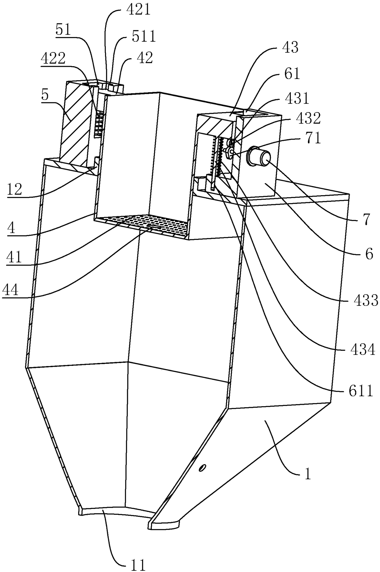 Powder unloading device